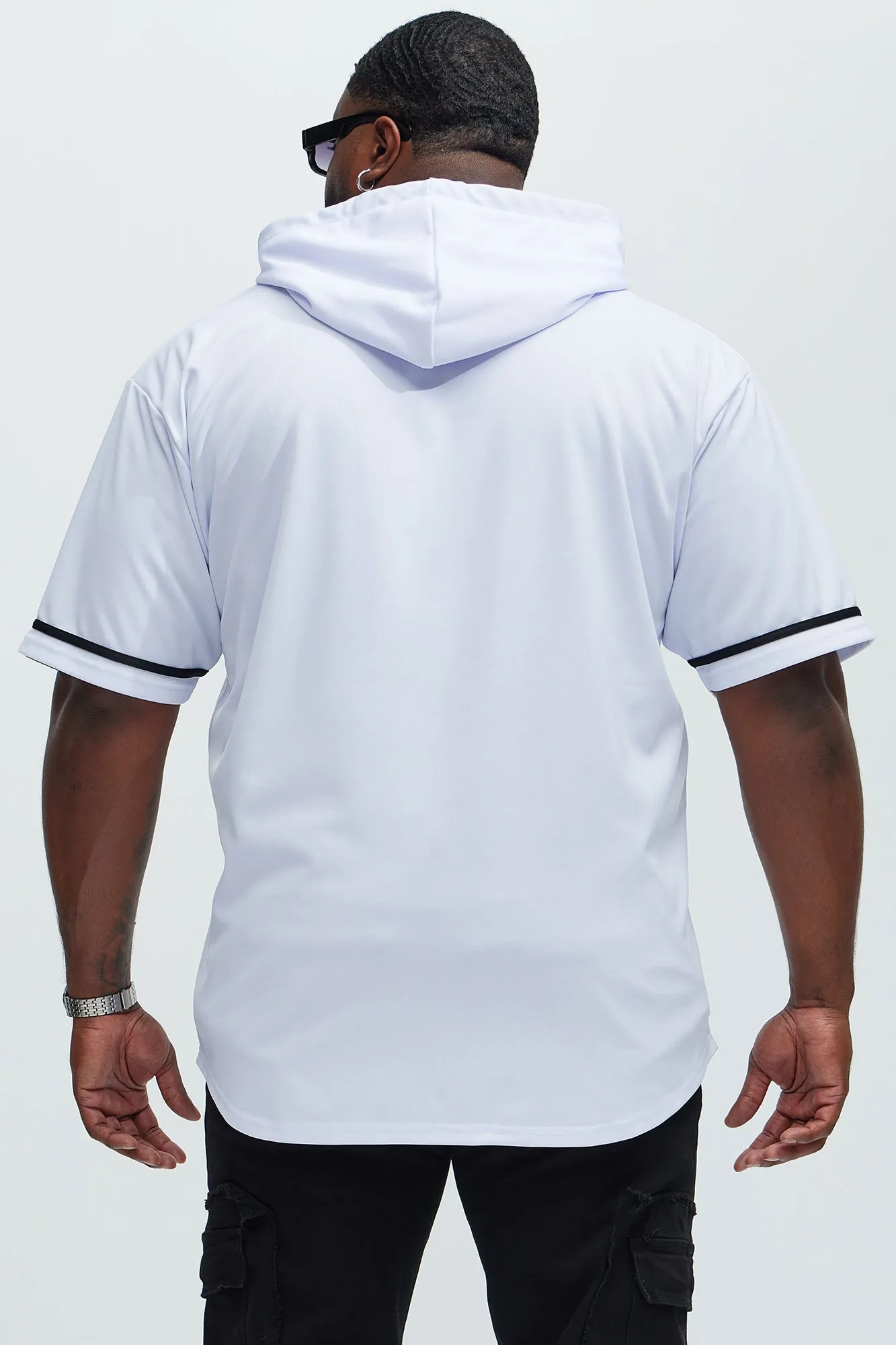 Basic Hooded Baseball Jersey - White