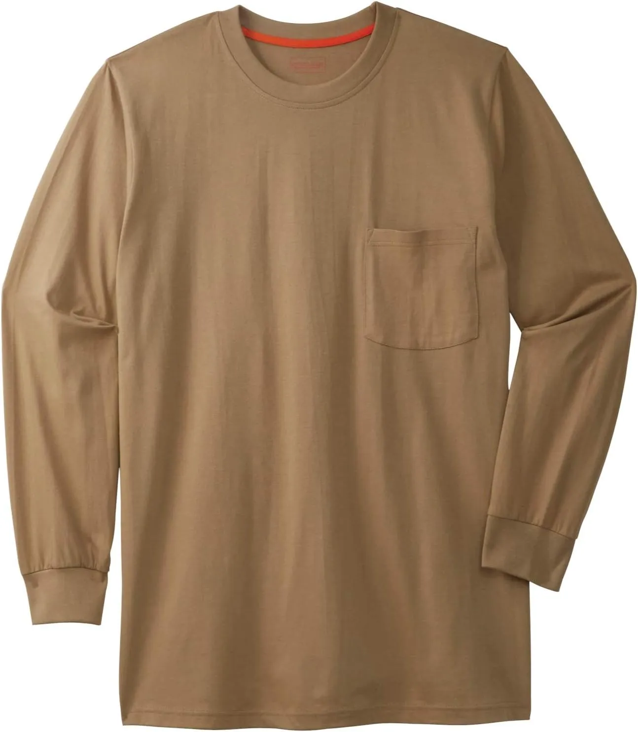 Boulder Creek by Kingsize Men's Big & Tall Heavyweight Crewneck Long-Sleeve Pocket T-Shirt