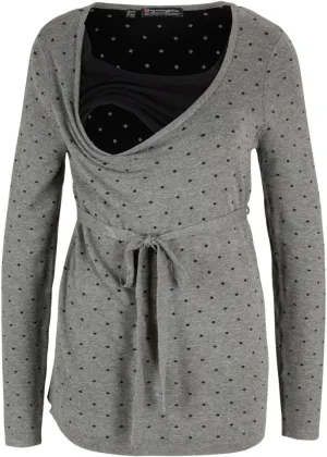 Bpc Bonprix Collection Maternity Sweater with Nursing Neck, Gray