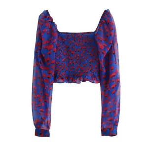 CROPPED SMOCKED TOP