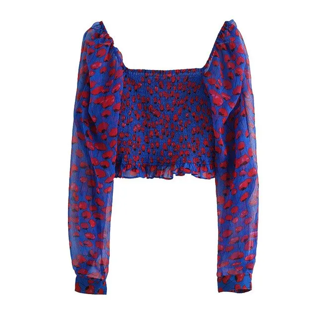 CROPPED SMOCKED TOP