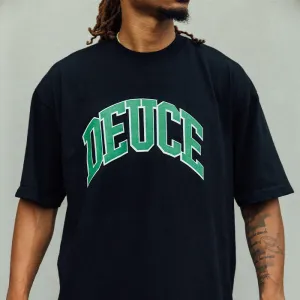 Deuce College Font Tee | Black/Green