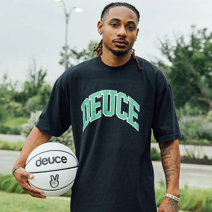 Deuce College Font Tee | Black/Green