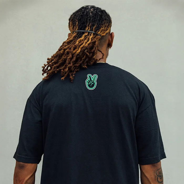Deuce College Font Tee | Black/Green