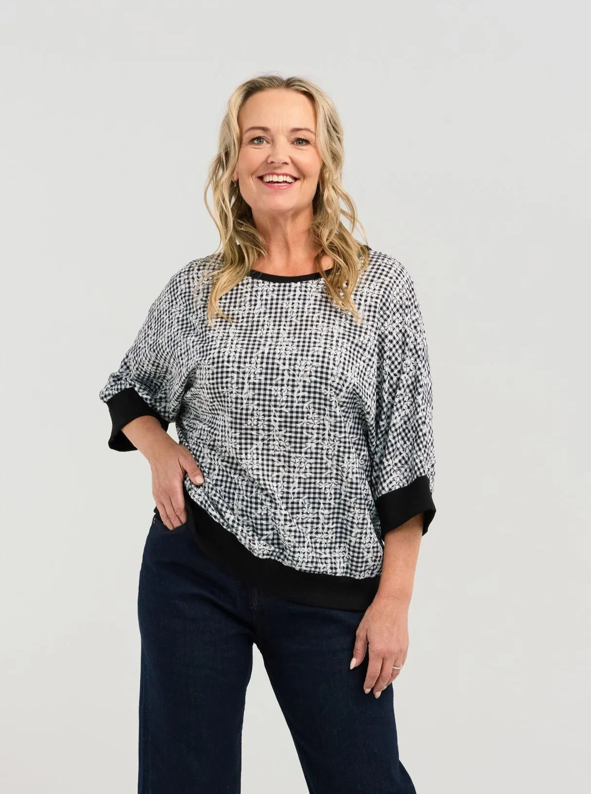 Florence Top - Floral Check