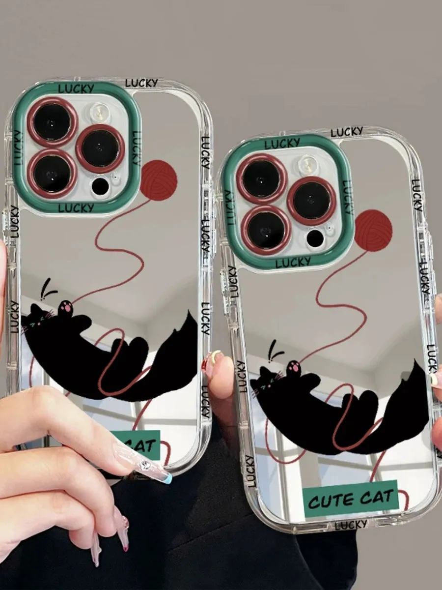 Funny Furry Black Cat Drop Proof Phone Case