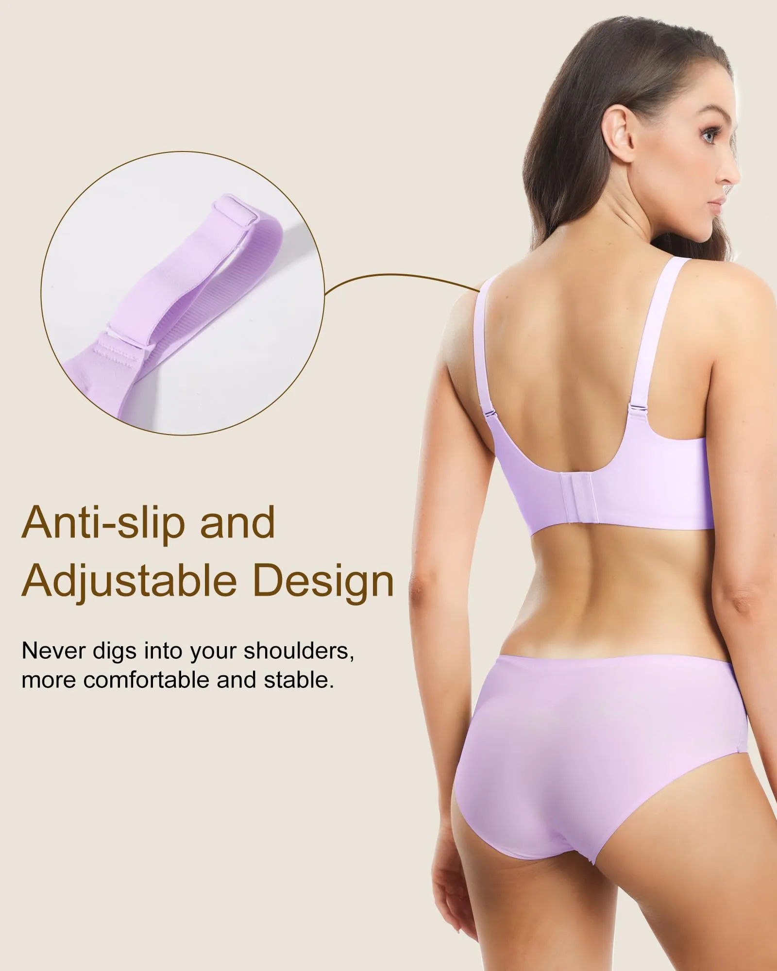 HORISUN Womens Wavy Seamless Bras