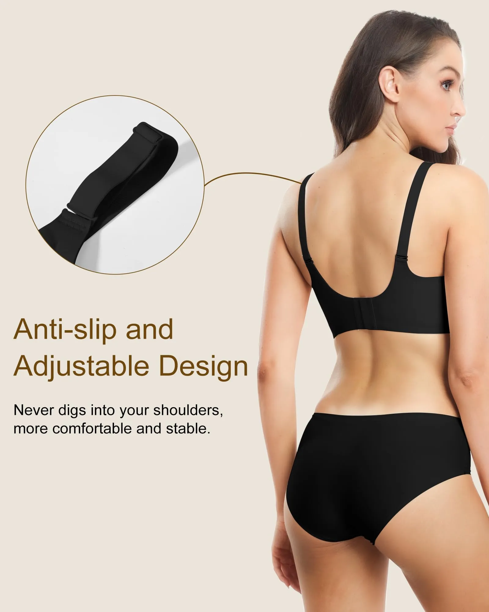 HORISUN Womens Wavy Seamless Bras