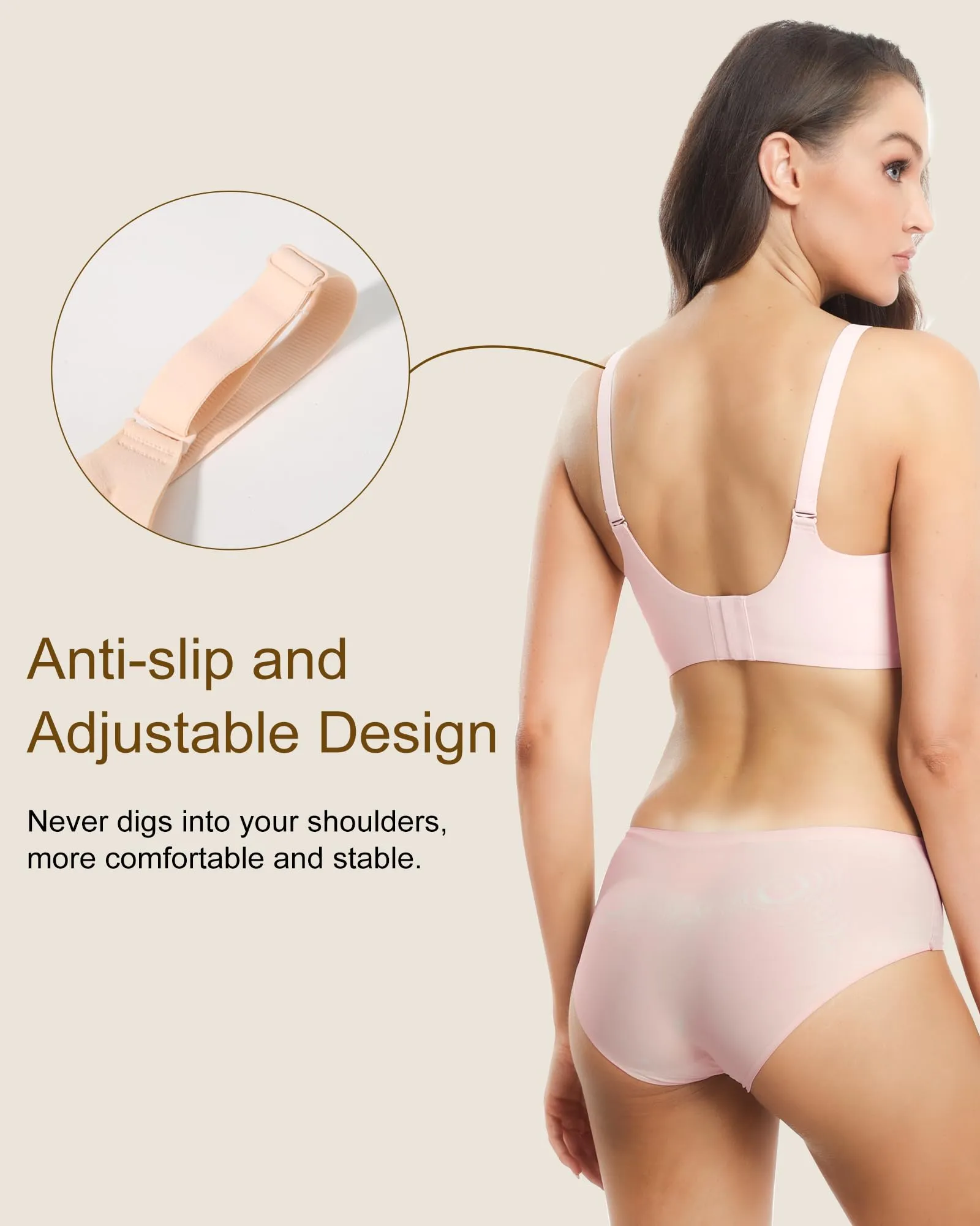 HORISUN Womens Wavy Seamless Bras