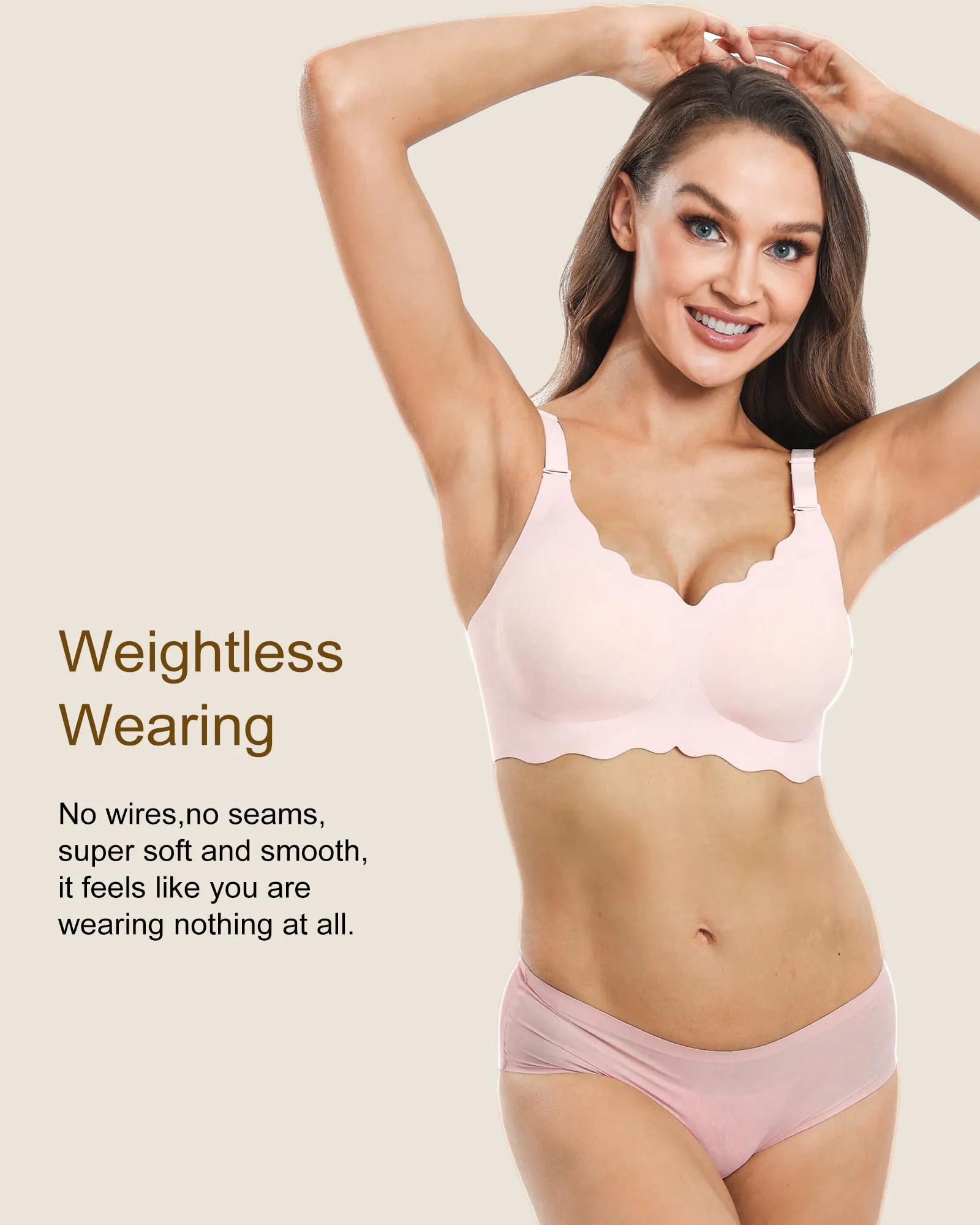 HORISUN Womens Wavy Seamless Bras