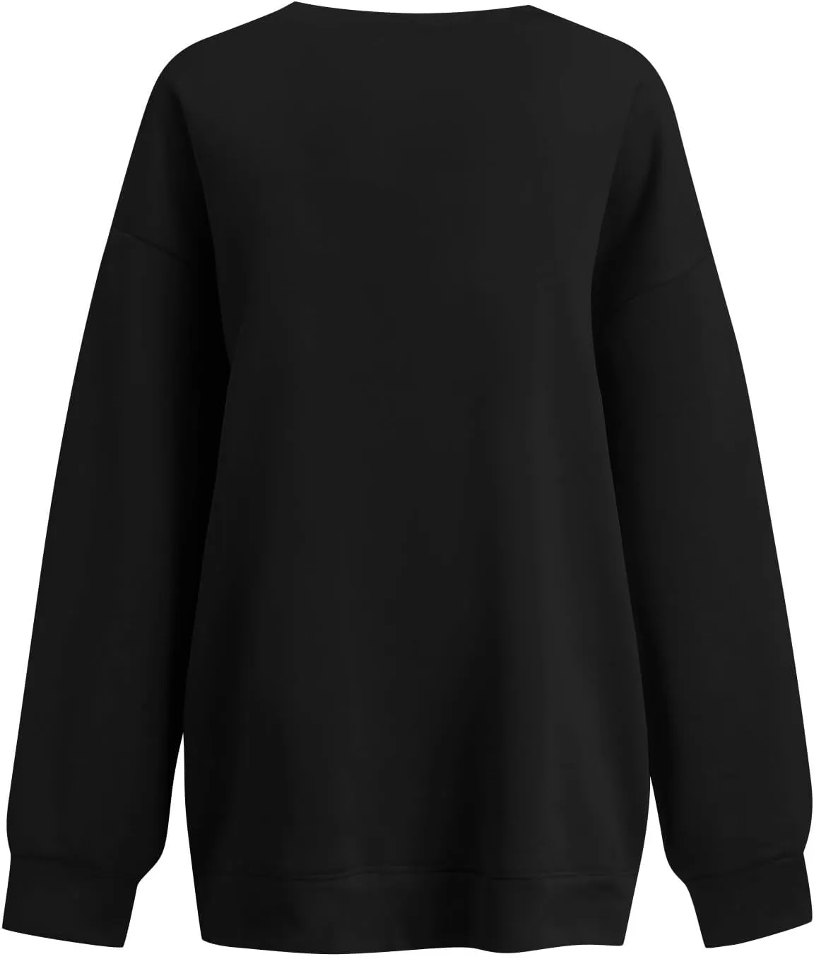 Oversized V Neck Sweatshirt Women Casual Fleece Pullover Sweaters Preppy Cute Teen Long Sleeve Sweat Shirts Y2k Tops