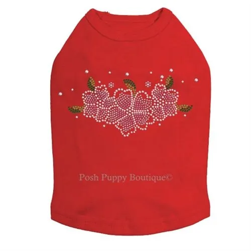 Pink Flowers Rhinestones Tanks- Many Colors