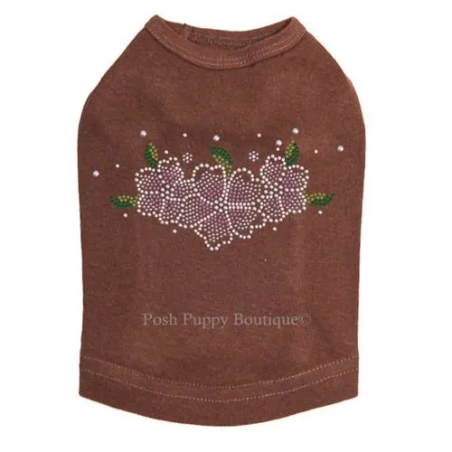 Pink Flowers Rhinestones Tanks- Many Colors