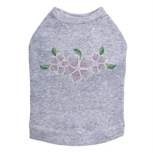 Pink Flowers Rhinestones Tanks- Many Colors