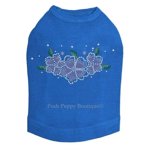 Pink Flowers Rhinestones Tanks- Many Colors