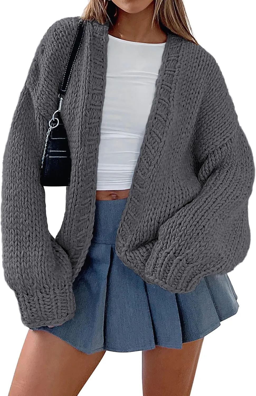 PRETTYGARDEN Womens Cardigan Sweaters 2025 Spring Fall Trendy Chunky Knit Outerwear Outfits Fashion Long Sleeve Cardigans