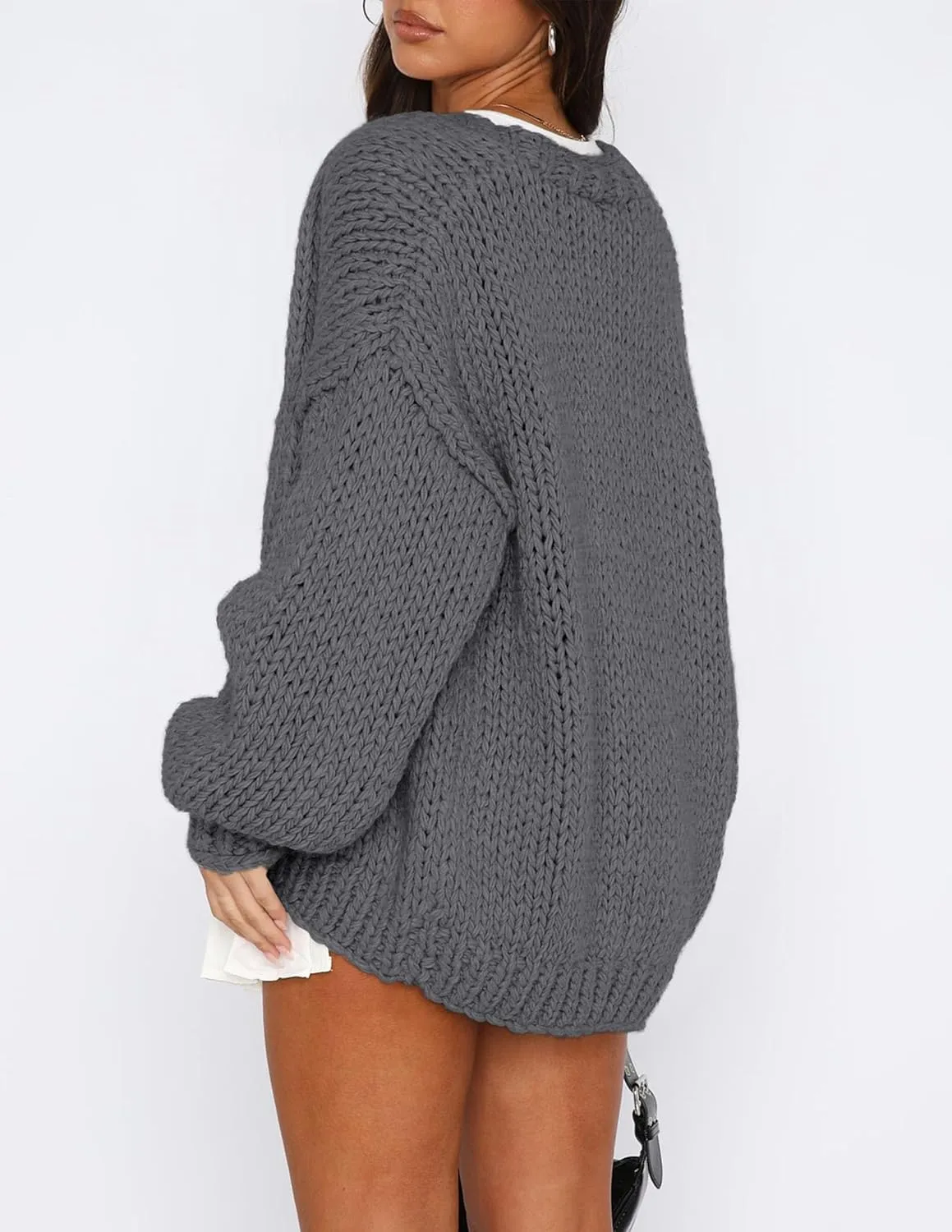 PRETTYGARDEN Womens Cardigan Sweaters 2025 Spring Fall Trendy Chunky Knit Outerwear Outfits Fashion Long Sleeve Cardigans