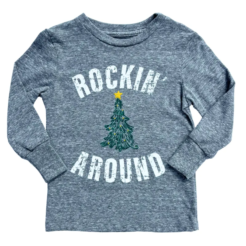 SILAS - Rockin' Around the Christmas Tree Long Sleeve Tee in Heather Grey