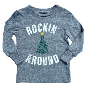SILAS - Rockin' Around the Christmas Tree Long Sleeve Tee in Heather Grey