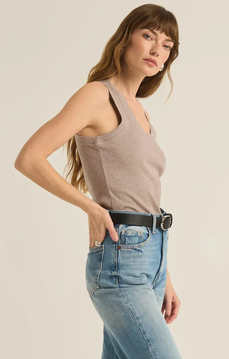 Sirena Rib Tank | Heather Taupe