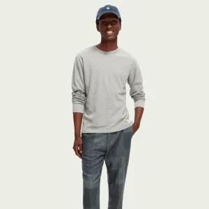 Structured Waffle Long Sleeve T-Shirt (Grey Melange)