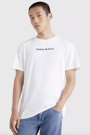 TOMMY JEANS CLASSIC LINEAR LOGO TEE - WHITE