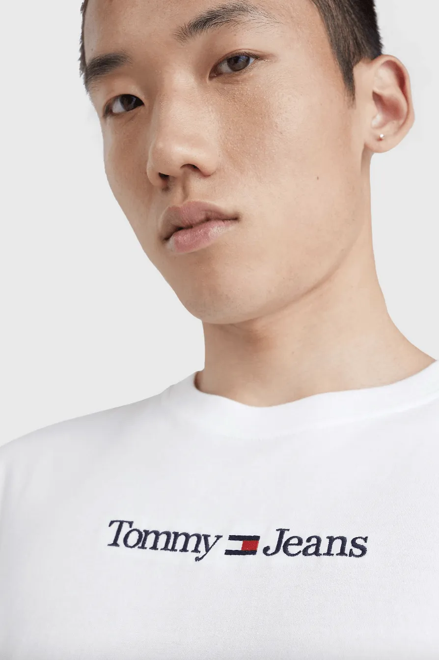 TOMMY JEANS CLASSIC LINEAR LOGO TEE - WHITE